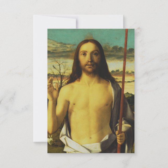Tarjeta De Agradecimiento Giovanni Bellini’s Christ Blessing Holy Card (Anverso)