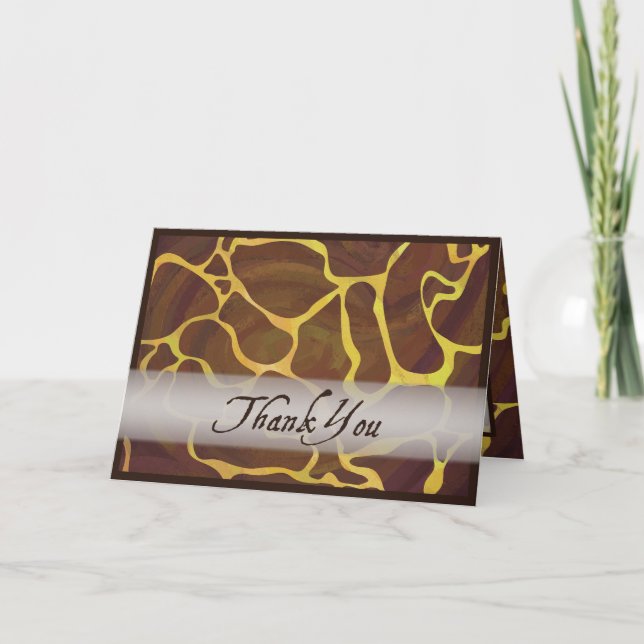 Tarjeta De Agradecimiento Giraffe de animales salvajes Gracias (Anverso)