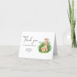 Tarjeta De Agradecimiento Giraffe - gracias bebé ducha