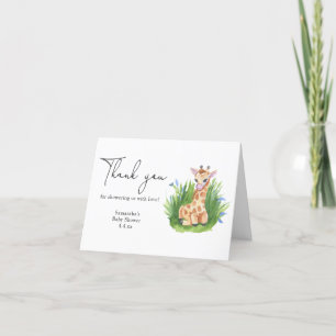 Tarjeta De Agradecimiento Giraffe - gracias bebé ducha
