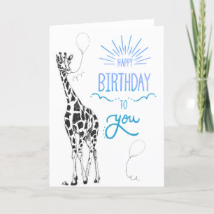 Tarjeta De Agradecimiento Giraffe Happy Birday Card
