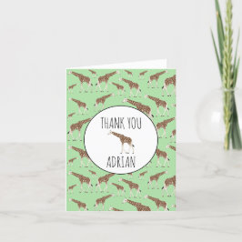 Tarjeta De Agradecimiento Giraffe Jungle Safari Animal