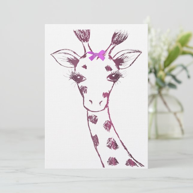 Tarjeta De Agradecimiento Giraffe lindo diseño sarcástico (Anverso de pie)