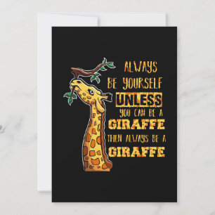Tarjeta De Agradecimiento Giraffe Lover Girafes Siempre Sé Tú Misma