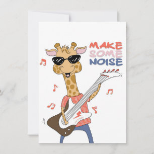 Tarjeta De Agradecimiento Giraffe Lover Guitarra Giraffe Hacer Algo De Ruido