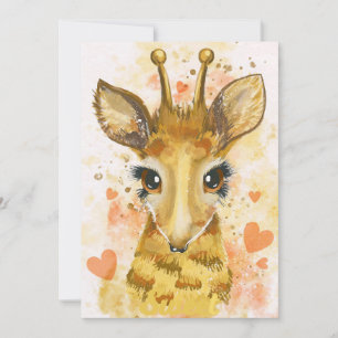 Tarjeta De Agradecimiento Giraffe Lover Lovely Giraffe