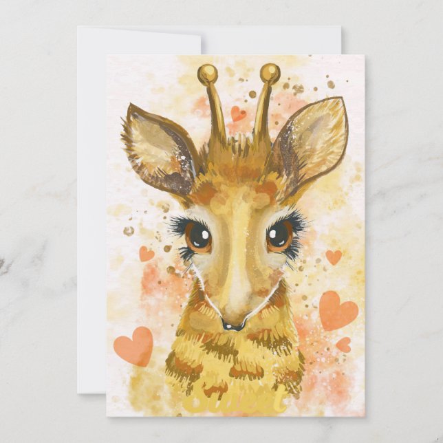 Tarjeta De Agradecimiento Giraffe Lover Lovely Giraffe (Anverso)