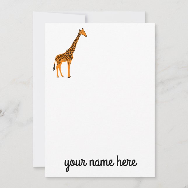 Tarjeta De Agradecimiento Giraffe Personalizada Stationery Notecards (Anverso)