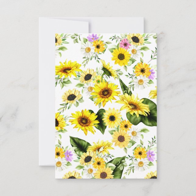 Tarjeta De Agradecimiento Girasol Acuarela 7 (Anverso)