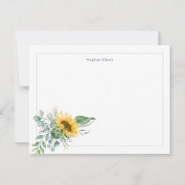 Tarjeta De Agradecimiento Girasol acuático personalizado