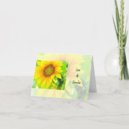 Tarjeta De Agradecimiento Girasol amarillo brillante y alegre