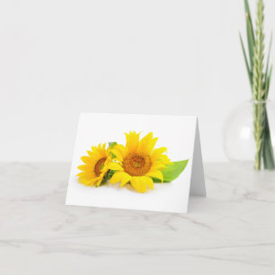 Tarjeta De Agradecimiento Girasol Amarillo Flor Hola, Amor, Te Extraño