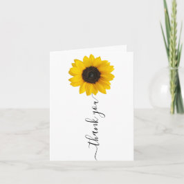 Tarjeta De Agradecimiento Girasol brillante | Letras de mano