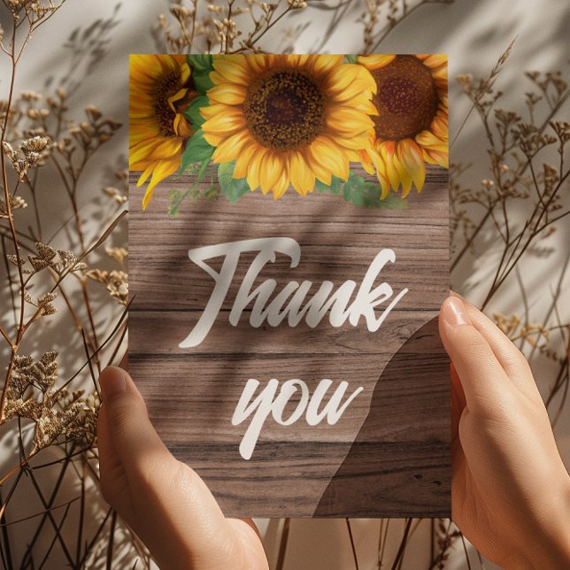 Tarjeta De Agradecimiento Girasol de caída rusa | BABY SHOWER (Subido por el creador)