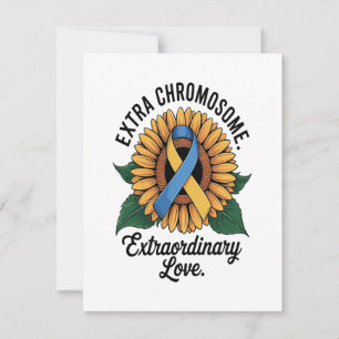 Tarjeta De Agradecimiento Girasol de Concienciación sobre el Síndrome de Dow