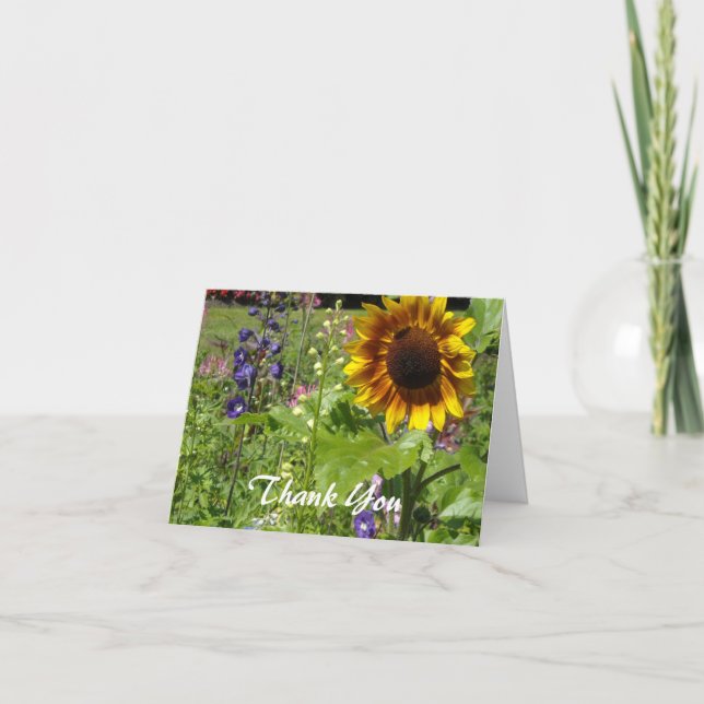 Tarjeta De Agradecimiento Girasol Gracias (Anverso)