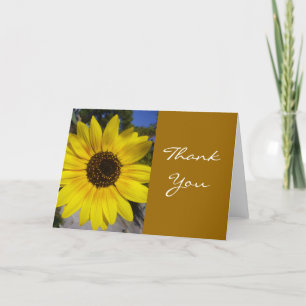 Tarjeta De Agradecimiento girasol gracias al oro