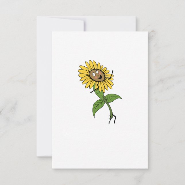 Tarjeta De Agradecimiento Girasol, tema de flor (Anverso)