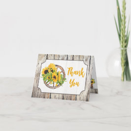 Tarjeta De Agradecimiento Girasoles en la ducha de regalos de boda de la rue