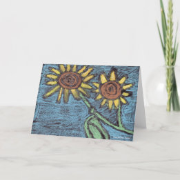 Tarjeta De Agradecimiento Girasoles para siempre: arte infantil para CHOC