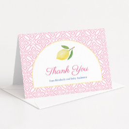 Tarjeta De Agradecimiento Girly Arch Positano Lemon Baby Shower