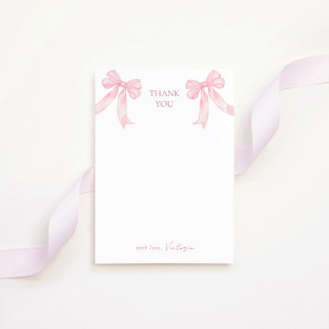 Tarjeta De Agradecimiento Girly Pink Bows Shiny Disco Ball Bridal Shower (Subido por el creador)