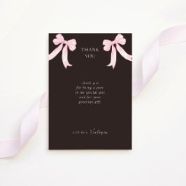 Tarjeta De Agradecimiento Girly Pink dobla elegante ducha de novia