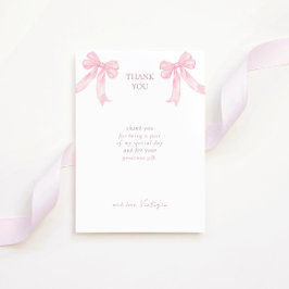 Tarjeta De Agradecimiento Girly Pink dobla elegante ducha de novia