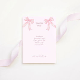 Tarjeta De Agradecimiento Girly Pink dobla elegante ducha de novia