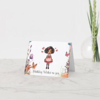 Tarjeta De Agradecimiento Girly Wish Birthday greetings