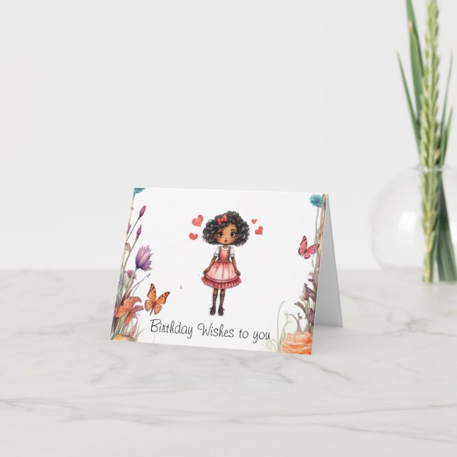 Tarjeta De Agradecimiento Girly Wish Birthday greetings (Anverso)