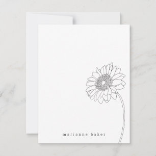 Tarjeta De Agradecimiento Giro personalizado de la línea Gerbera Daisy Notec
