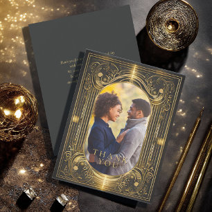 Tarjeta De Agradecimiento Glam Art Deco Gracias ID1033