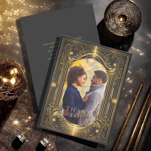 Tarjeta De Agradecimiento Glam Art Deco Gracias ID1033 (Subido por el creador)