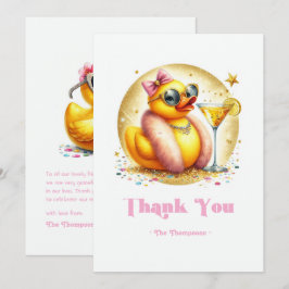 Tarjeta De Agradecimiento Glam Baby Duck Baby Shower