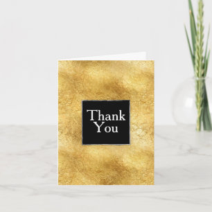Tarjeta De Agradecimiento Glam Black de oro Gracias