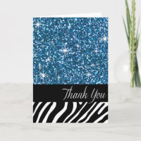 Glam Bling Purpurina Zebra Gracias | azul