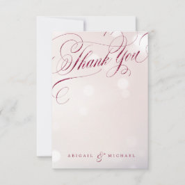 Tarjeta De Agradecimiento Glam burgundy caligrafía vintage gracias