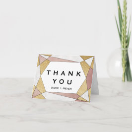 Tarjeta De Agradecimiento Glam Geométrico Diamante Gracias