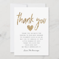 Glam Gold Purpurina Heart Baby Shower
