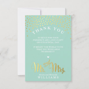 Tarjeta De Agradecimiento GLAM GRACIAS A USTED Cañón de confeti de oro rústi