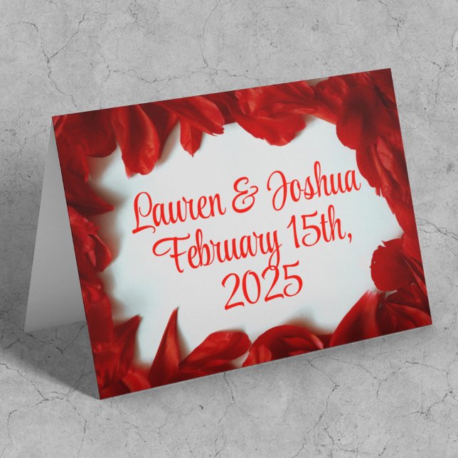 Tarjeta De Agradecimiento Glamoroso Boda de Petales Rojos (Subido por el creador)