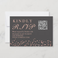 Glitter de oro RosaTarjeta Rsvp de fiesta de cumpl