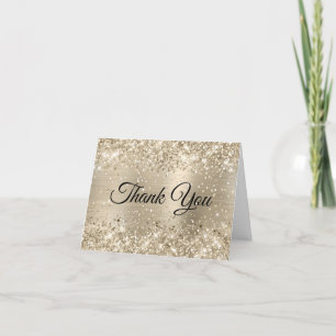 Tarjeta De Agradecimiento Glittery Champagne Foil Cumpleaños 30