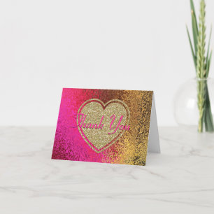 Tarjeta De Agradecimiento Glitz Pink & Gold Gracias