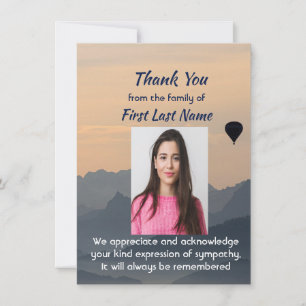 Tarjeta De Agradecimiento Globo aerostático personalizado de recuerdo Gracia