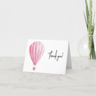 Tarjeta De Agradecimiento Globo aerostático rosa caliente