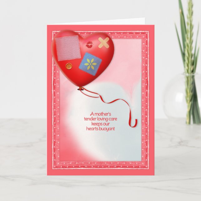 Tarjeta De Agradecimiento Globo cardíaco TLC de la madre (Anverso)