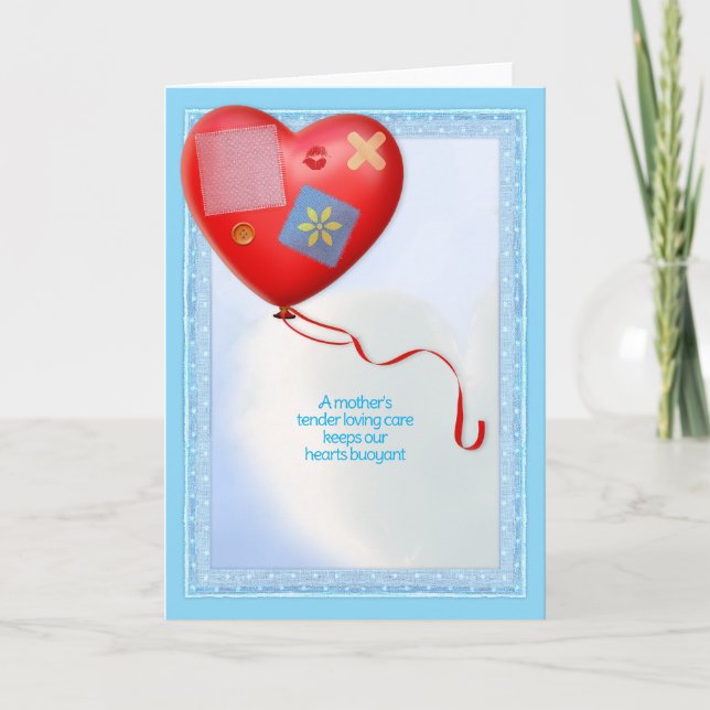 Tarjeta De Agradecimiento Globo cardíaco TLC de la madre (Anverso)