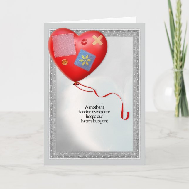 Tarjeta De Agradecimiento Globo cardíaco TLC de la madre (Anverso)